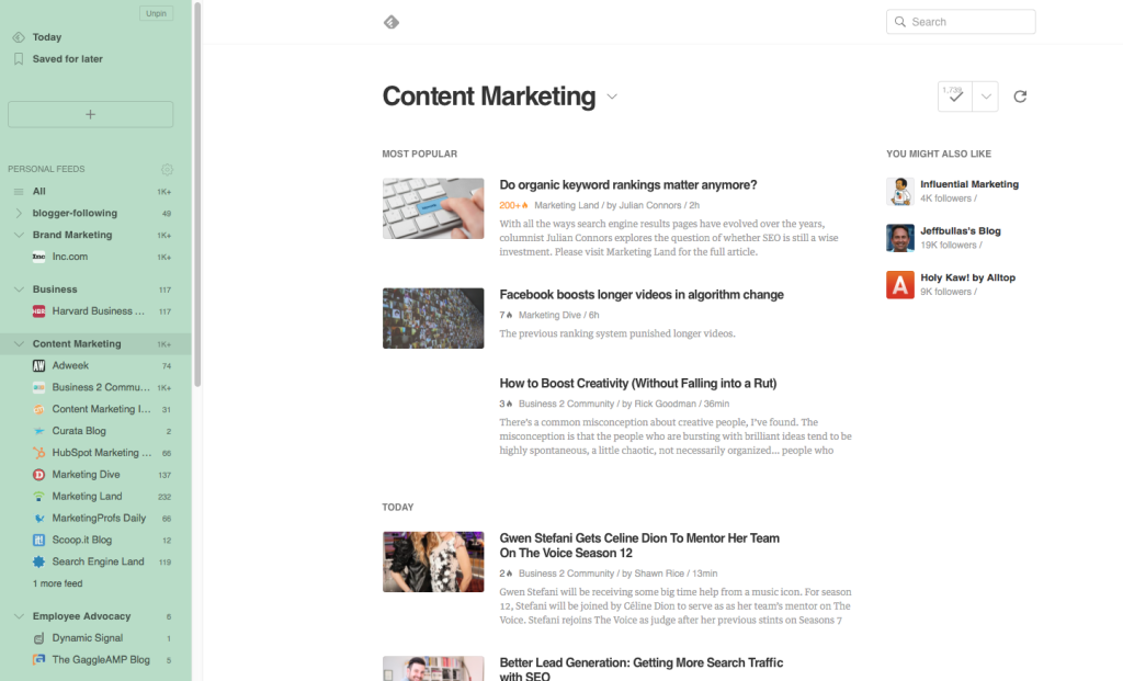 feedly for informal employee advocacy