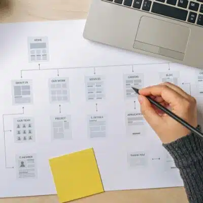 hand drawing a site map
