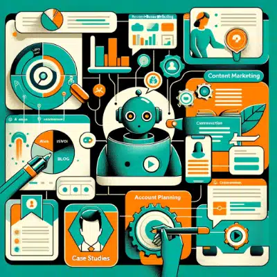 account-based-content-personalization Illustration about AI account-based marketing