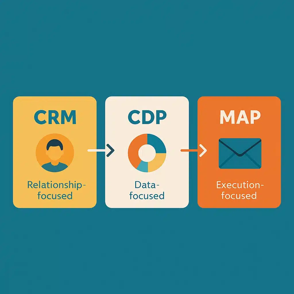 crm-cdp-map CRM vs CDP vs MAP: Clearing the Confusion