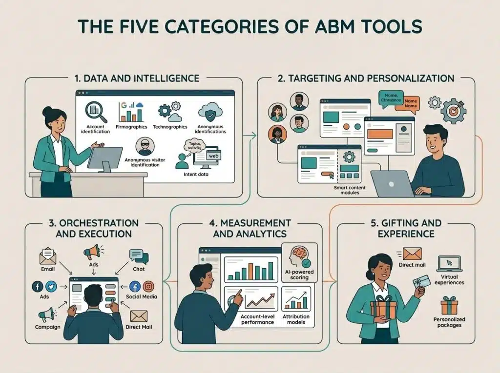 5-categories-abm-tools five categories of ABM tools
