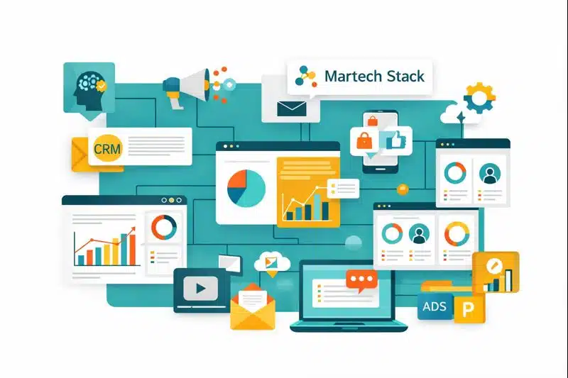 Marketing technology stack dashboard - operational marketing objectives