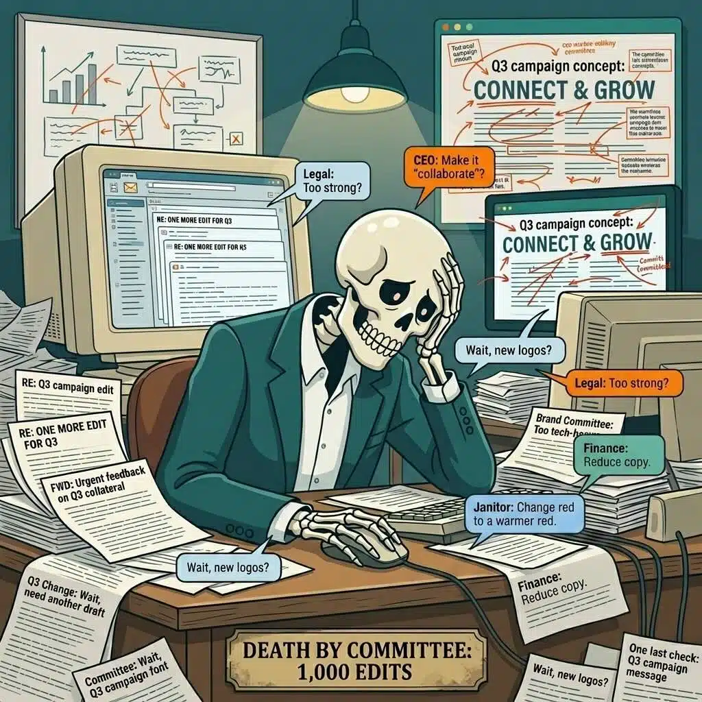 lone marketers experience death by 1000 edits in a small business