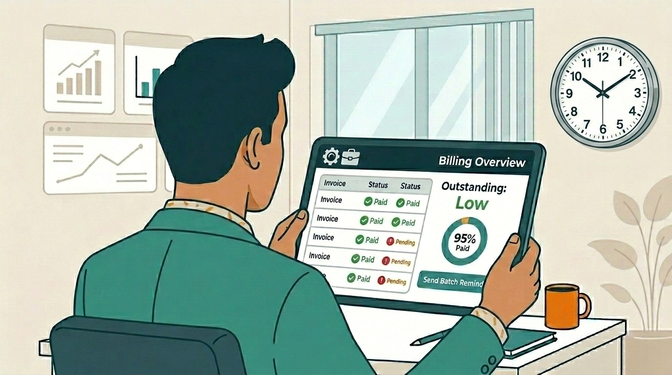 A B2B team reviewing a single, clear view of outstanding invoices and payments wanting to get paid faster