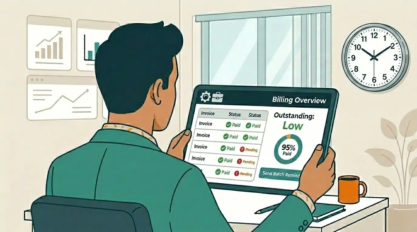 A B2B team reviewing a single, clear view of outstanding invoices and payments wanting to get paid faster